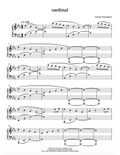 Sheet music for 'cardinal' by Garrett Davenport on white background